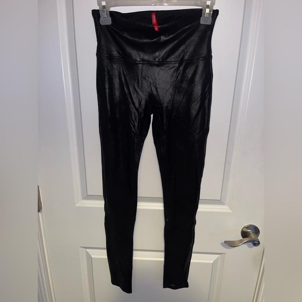 Spanx Black Faux Leather Leggings